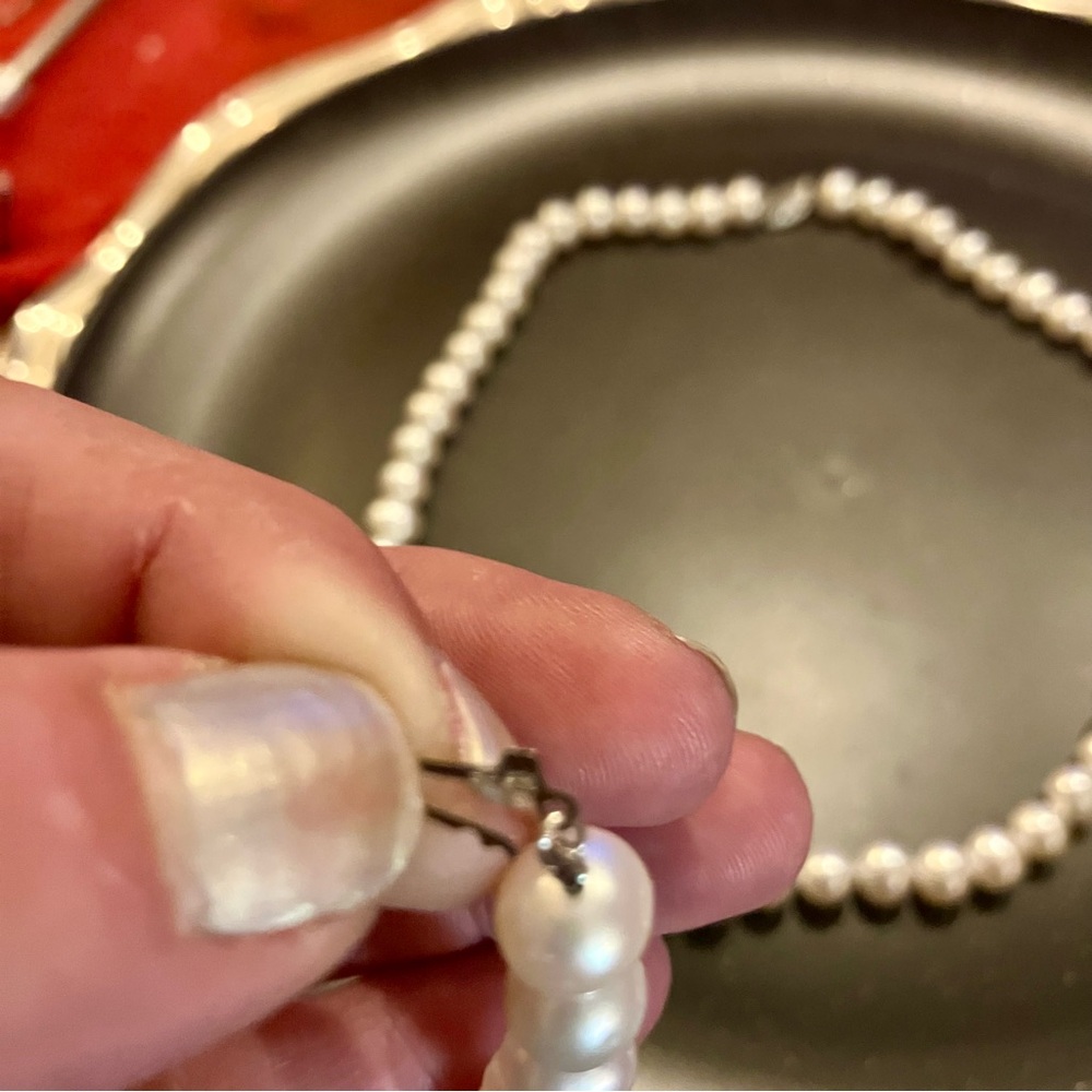 SET- 14K White Gold Cultured Freshwater Pearl Necklace and Bracelet. NWOT. - Picture 12 of 16